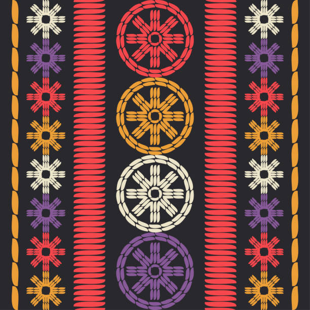 Mexican plaid. Mexican plaid. Navajo. Seamless pattern. Design with manual hatching. Textile. Ethnic boho ornament. Vector illustration for web design or print. mexican sarape stock illustrations