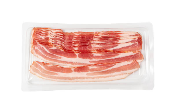 istock Raw Smoked Bacon Isolated, Streaky Brisket Slices 1320642425