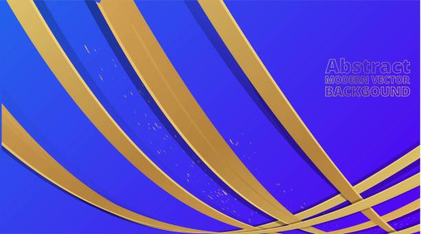 istock Metallic golden royal blue wavy motion 3d art deco elegant realistic geometric abstract modern vector background techno 1320646932