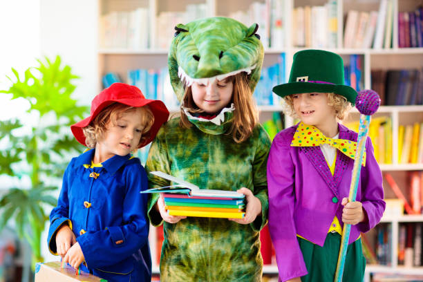 istock Kids in book character costume. School party. 1320648023