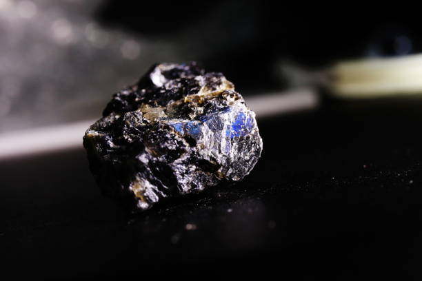 istock Spectrolite, a shiny blue black labradorite gemstone 1320648158