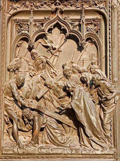 istock Milan - detail from main gate of dom 132064953