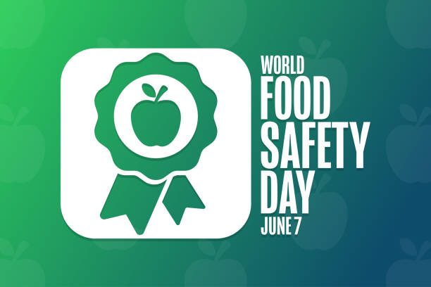 ilustrações de stock, clip art, desenhos animados e ícones de world food safety day. june 7. holiday concept. template for background, banner, card, poster with text inscription. vector eps10 illustration. - food safety