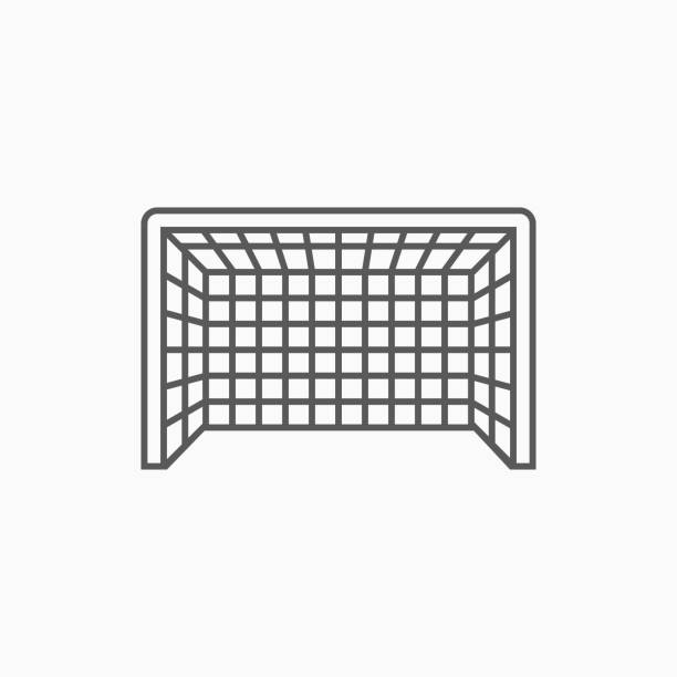 football goal icon, soccer goal vector football goal icon, soccer goal vector scoring a goal stock illustrations