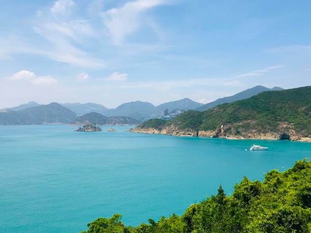 istock Sea caves and cruise ship 1320657057