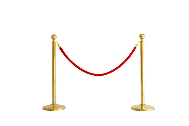 istock Barrier rope isolated on white background with clipping mask. 1320658581