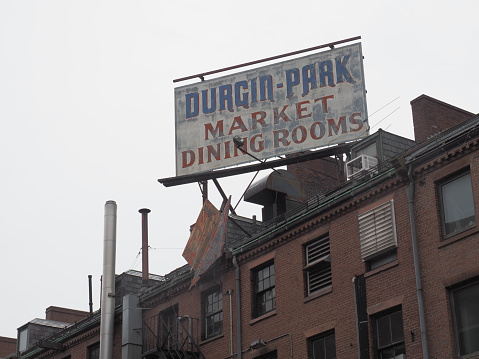 Boston, USA - June 16, 2019: Image of the Durgin-park building in downtown Boston.