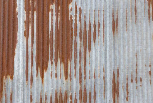 istock Rusting metal or siding, Old sheet roof texture, Pattern of old sheet 1320662014