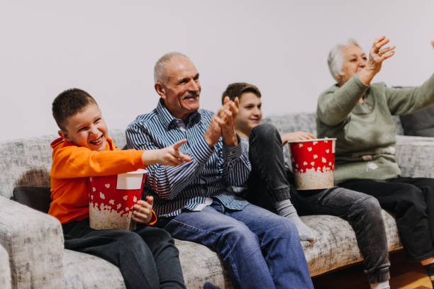istock Watching movie at home 1320664331