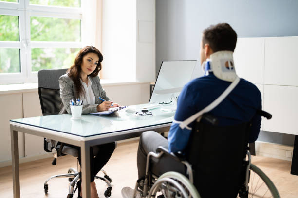 Worker Injury And Disability Compensation Worker Injury And Disability Compensation. Social Security Claim lawyer stock pictures, royalty-free photos & images