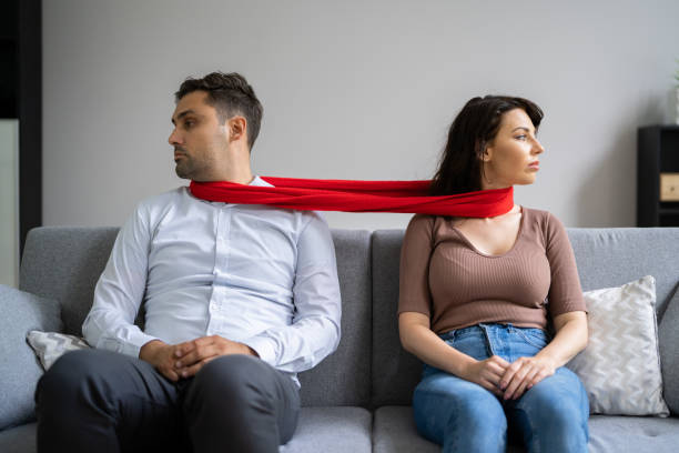 Codependent Relationship Couple Codependent Relationship Couple. Woman And Man Codependency co dependent relationship stock pictures, royalty-free photos & images