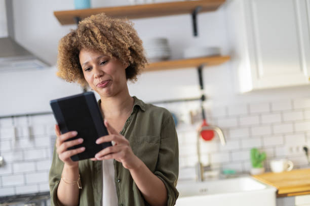 istock Woman Having A Video Conference From Her Home 1320668600