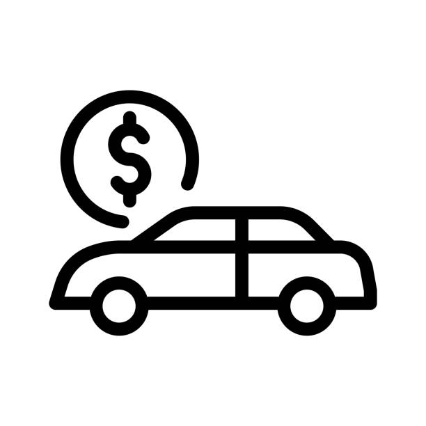 ilustraciones, imágenes clip art, dibujos animados e iconos de stock de icono del préstamo de coches - car loan