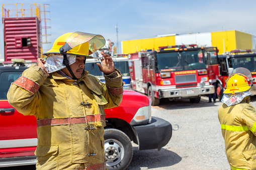 Firefighter at the station