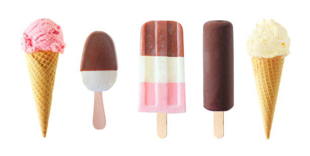 istock Unique summer popsicle and ice cream treats isolated on a white background 1320678173