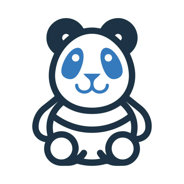 ilustraciones, imágenes clip art, dibujos animados e iconos de stock de icono de panda seo. vector editable aislado sobre un fondo blanco. - google panda