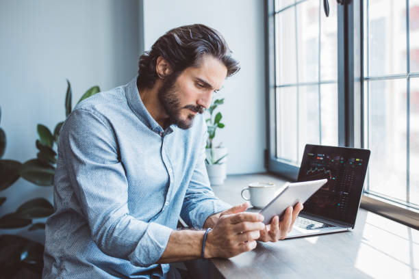 istock Businessman working from home office 1320686123