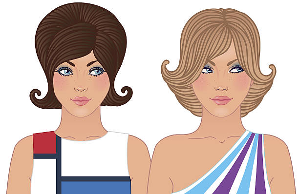 Hairstyle And Makeup Of 19601970 Stock Illustration - Download Image Now -  1960-1969, Women, Illustration - iStock