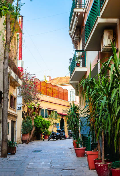 istock Beautiful street in Plaka District, Athens, Greece. 1320689187