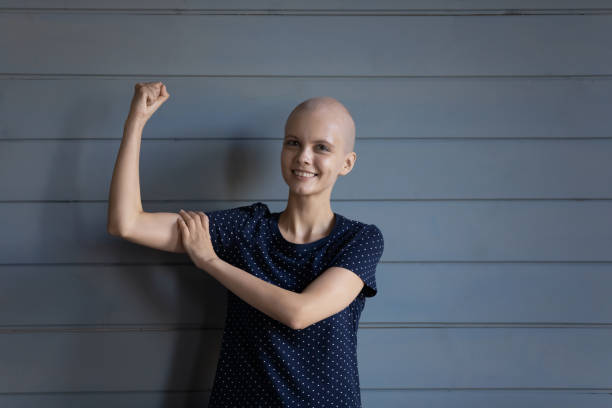 istock Happy strong cancer patient winning battle for life, getting better 1320693916