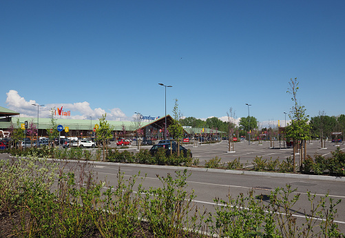 Nichelino, Italy - Circa April 2019: Carrefour supermarket