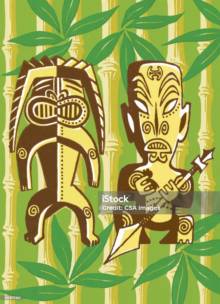 Números em Foilage Tiki - Ilustração de Bambu royalty-free
