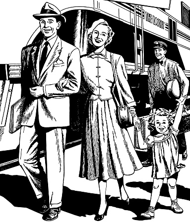 Family at Train Station