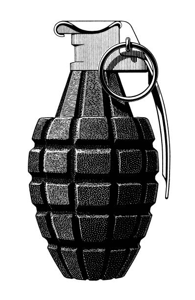 illustrazioni stock, clip art, cartoni animati e icone di tendenza di grenade - hand grenade