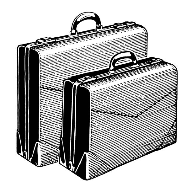 Two Suitcases Two Suitcases briefcase illustrations stock illustrations