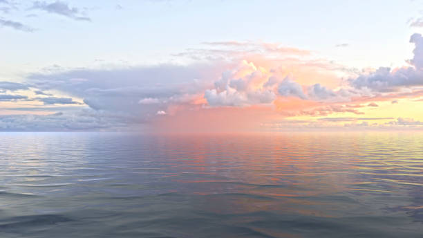 istock Seascape with waves and pink sunset 1320715926