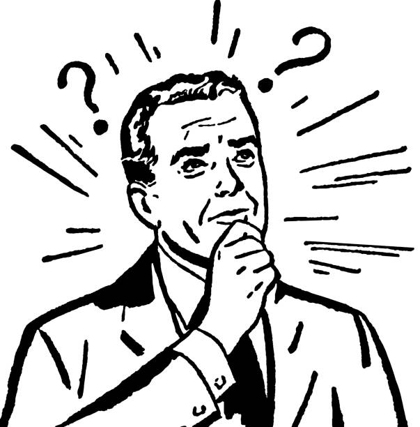 Puzzled Man Puzzled Man good looking man looking up stock illustrations
