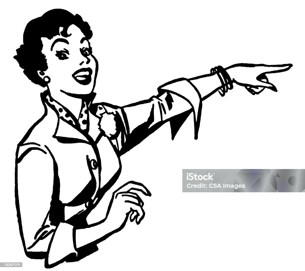 Femme pointant du doigt - Illustration de Femmes libre de droits