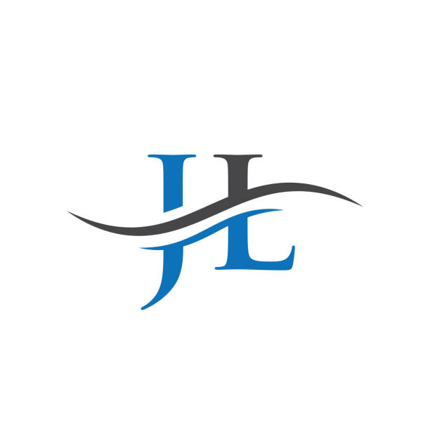 Initial JL letter linked logo vector template. Swoosh letter JL logo design. JL Logo design vector Swoosh letter JL logo design. JL Logo design vector crystal letter j stock illustrations