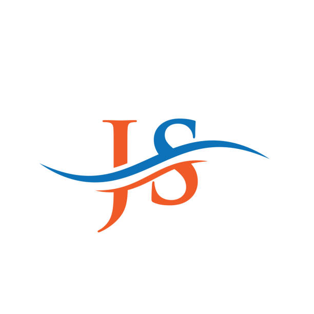 Water Wave JS Logo Vector. Swoosh Letter JS Logo Design for business and company identity. Letter JS Logo Design for business and company identity. crystal letter j stock illustrations