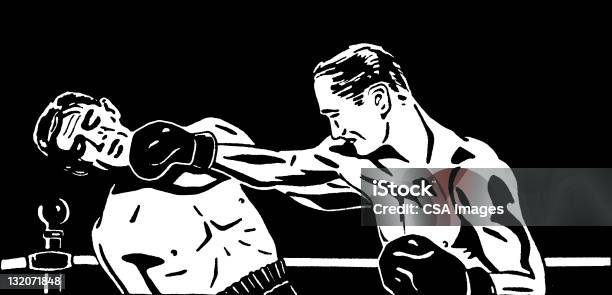 Два Мужчины Бокс — стоковая векторная графика и другие изображения на тему Бокс - спорт - Бокс - спорт, Старомодный, Иллюстрация