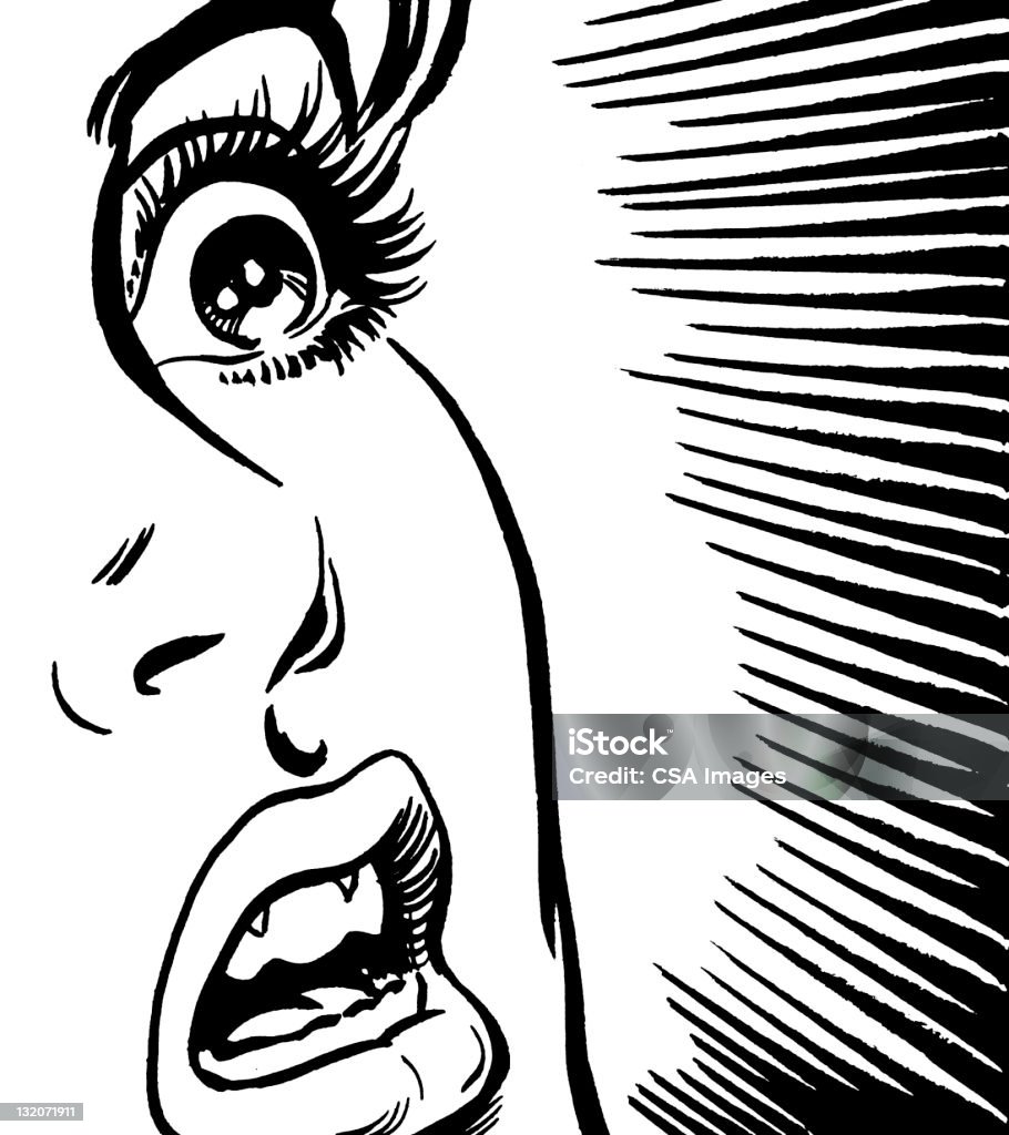 Shocked Woman Close-up Surprise stock illustration