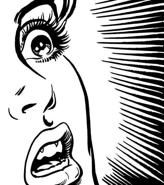 Shocked Woman Close-up Shocked Woman Close-up surprise illustrations stock illustrations