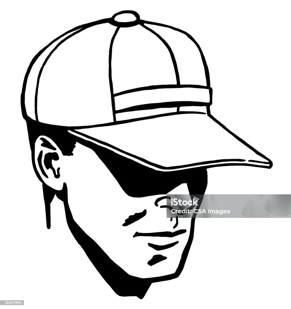 Homme portant casquette de Baseball - Illustration de Baseball libre de droits