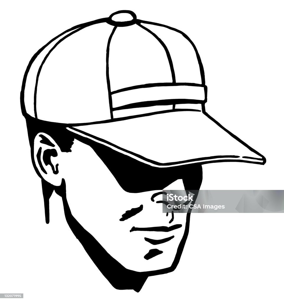 野球帽を着ている男性 - イラストレーションのロイヤリティフリーストックイラストレーション
