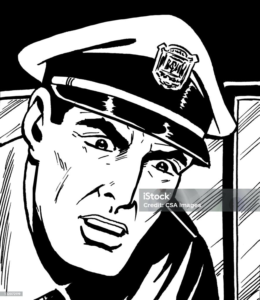 Gros plan du policier - Illustration de Insigne de police libre de droits
