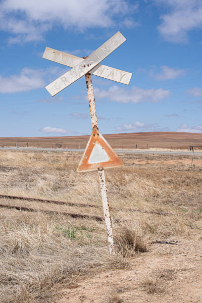 istock Abandoned Railway Crossing Sign 1320723223