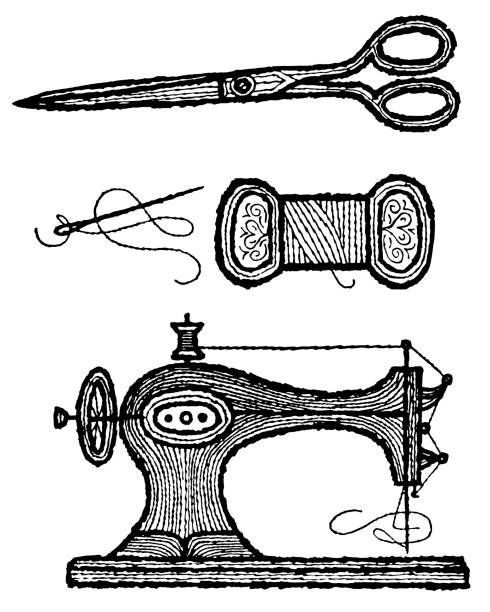50+ Sewing Machine Needle Close Up Stock Illustrations, Royalty-Free