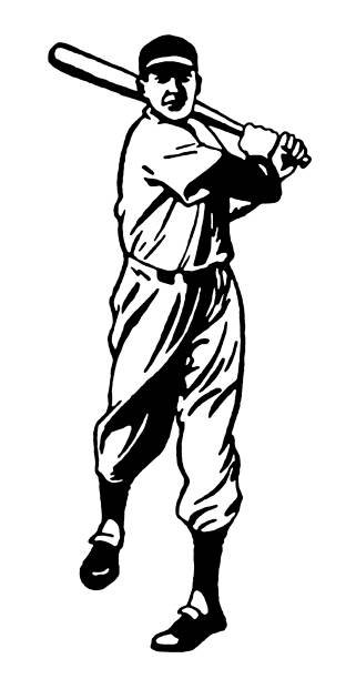baseball rzadkie ciasto - playing baseball white background action stock illustrations