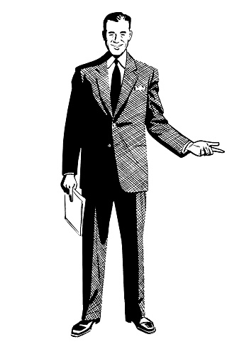 Man in Suit Gesturing