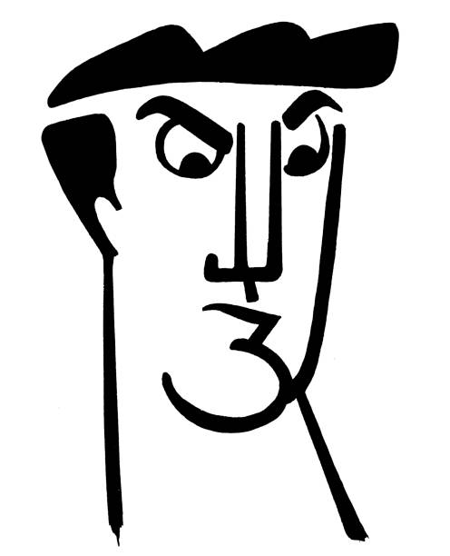 ilustrações de stock, clip art, desenhos animados e ícones de stern homem - white background distraught worried close up