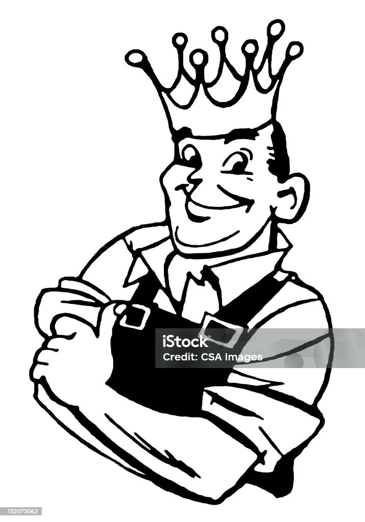 Удобный человек в виде короны - Стоковые иллюстрации Ремесленник роялти-фри