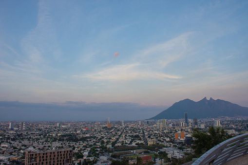 Monterrey, México. 05-26-2021. View of the City of Monterrey at Sunset