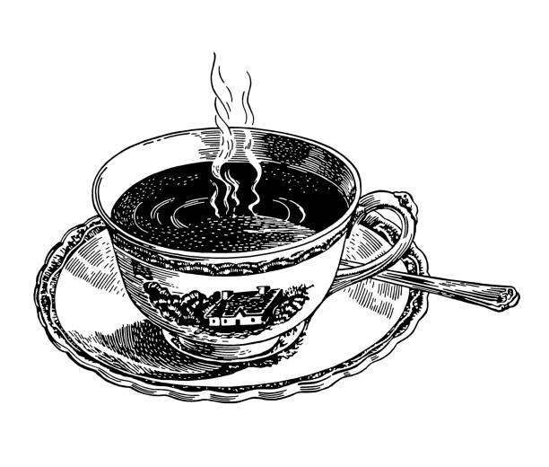 コーヒーまたはティー - tea cup illustrations点のイラスト素材／クリップアート素材／マンガ素材／アイコン素材
