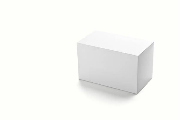 istock Photorealistic Flat Square Cardboard Package Box Mockup on light grey background. 3D rendering. Mockup template ready for your design. 1320731821