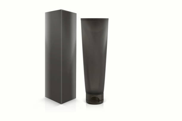 istock Blank cosmetic tube with packaging mockup isolated on white background. 3d rendering, fit for your design element. 1320732366